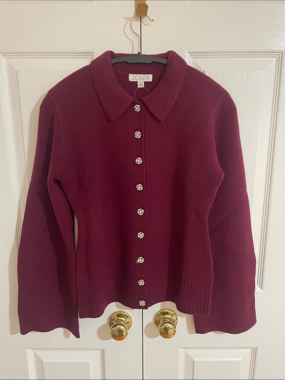 NWT - J. Crew Milano-stitch cinched-waist cardigan with embellished buttons - Picture 2 of 10